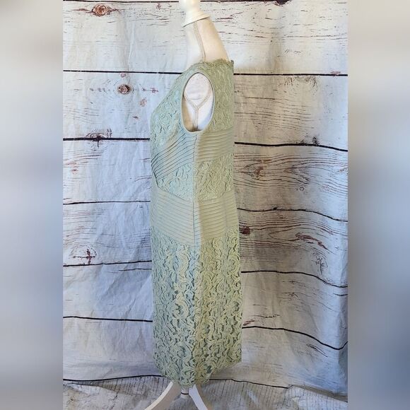 Tadashi Shoji Lace Dress with Pintuck Jersey Waist Size 14 - Picture 3 of 6